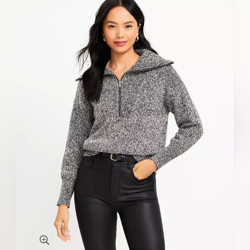 LOFT | NWT Size Medium Cozy Black and White Sweater